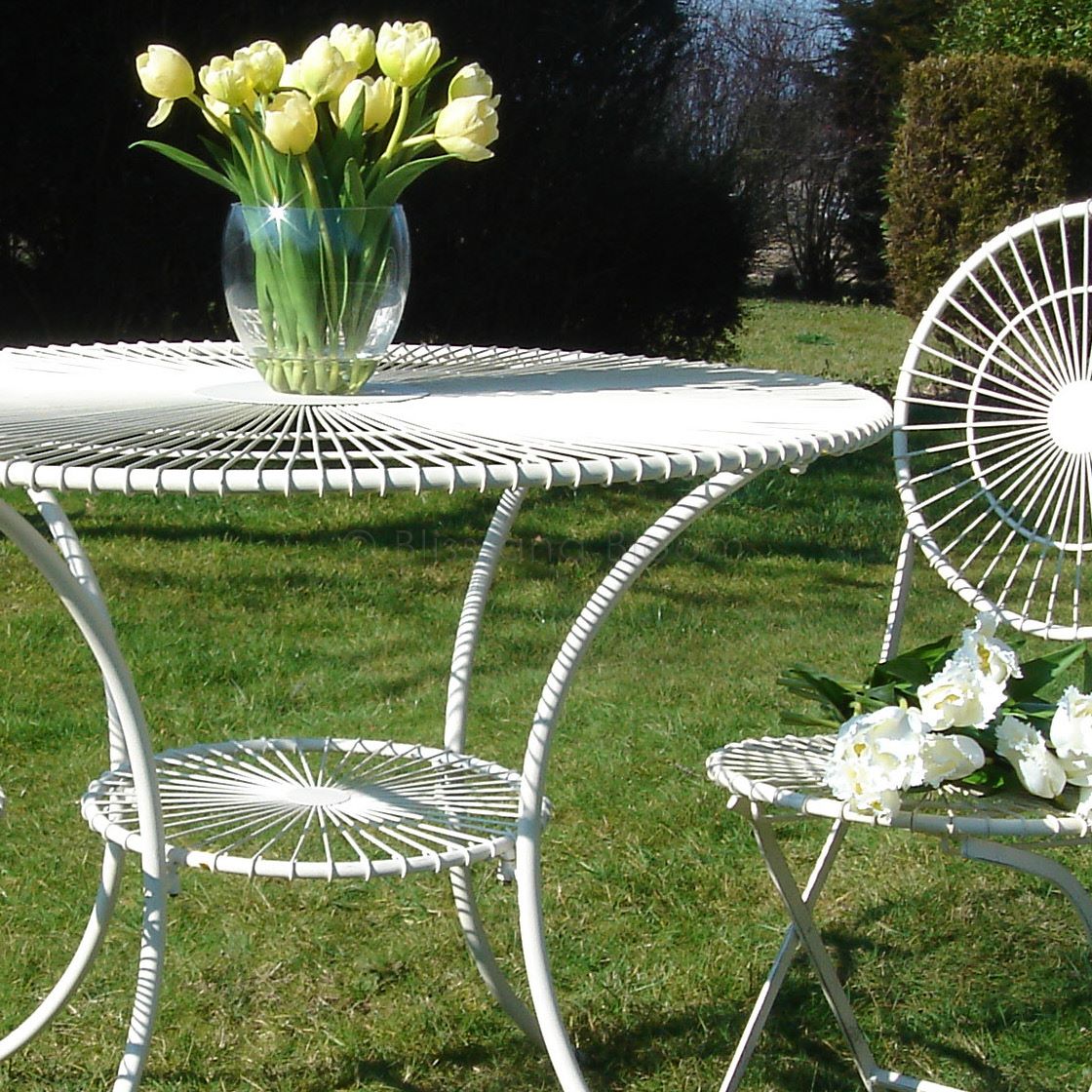 Cream garden table 100cm Bliss and Bloom Ltd