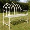 Cream gothic garden bench