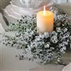 Frosted foliage candle wreath