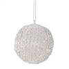 White glass glitter bauble