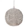 Silver glass glitter bauble