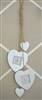 White heart photo frames on a jute cord