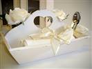 Cream heart cutlery tray / storage box