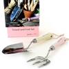 Pink & cream trowel/fork set