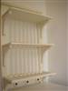 Cream plate rack 2 tier shelf with hooks