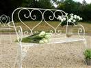 Cream heart garden bench