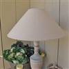 Turned lamp & linen shade