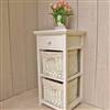 Cream side table shelf/drawer unit