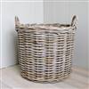 Large Round Rattan Baskets Log Laundry