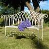 Cream scroll garden bench