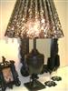 Black lamp & damask shade
