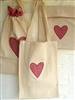 Heart fabric bag