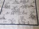 Toile linen table cloth