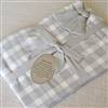 Grey check table cloth