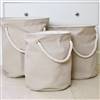 Set of 3 linen laundry bins