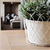 Cream metal planter - large