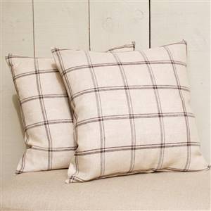 Brown check cushion x 1