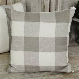 Grey check cushion