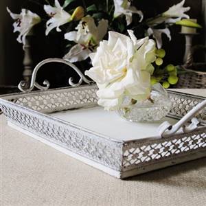 White metal tray - small