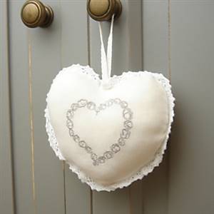 White cotton scented heart