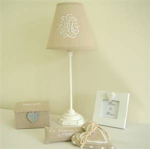White lamp & monogram shade