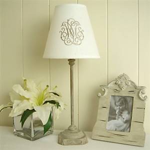 Natural lamp & monogram shade