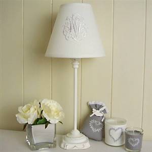 White lamp & monogram shade