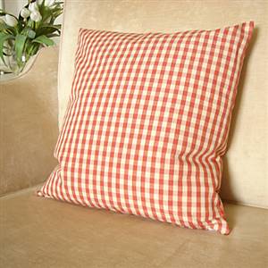 Autumn red check cushion
