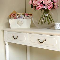 White 2 drawer console table DISCONTINUED