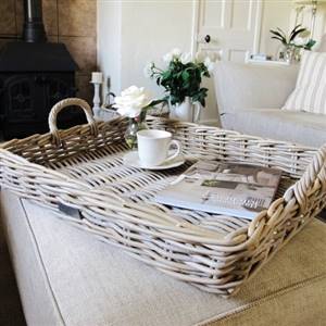 Large rattan serving tray | Bliss and Bloom