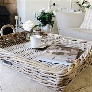 Extra large rattan tray