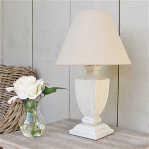 Square urn lamp and linen shade