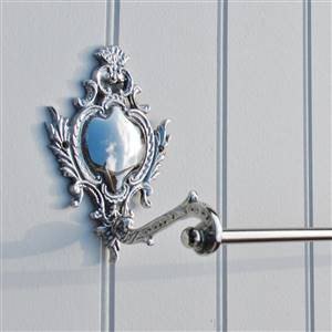 Ornate silver towel rail