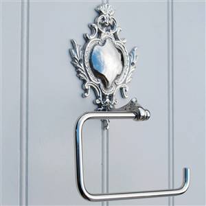 Ornate silver toilet roll holder