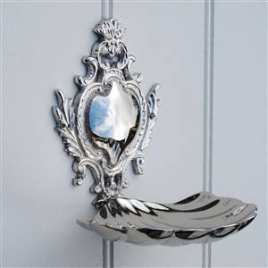 Ornate silver effect soap dish