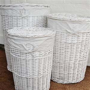 Set of 3 laundry linen bins