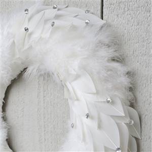 White feather wreath