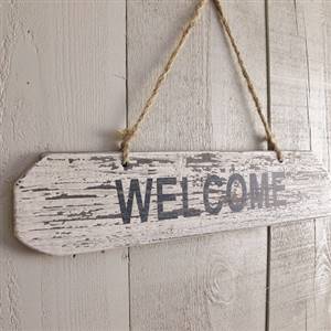 Rustic welcome sign