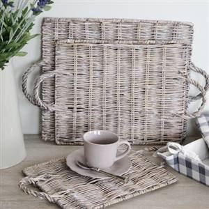 Set of 3 willow trays