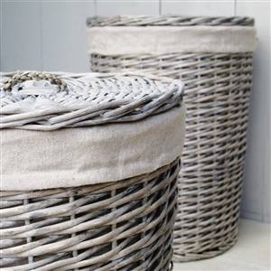 Set of 2 laundry linen bins DISCONTINUED