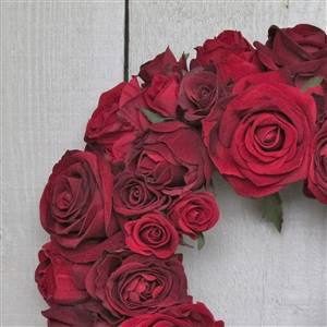 Red velvet roses wreath