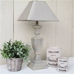 Grey table lamp and lamp shade