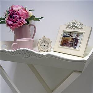 Antique-white tray on stand LAST ONE