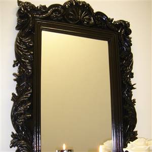 Black wall mirror