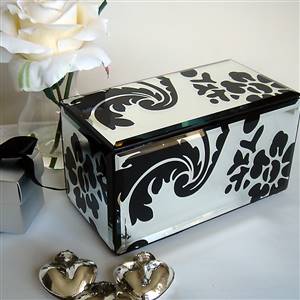 Mirror flock jewellery box