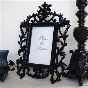 Black rococo photo frame