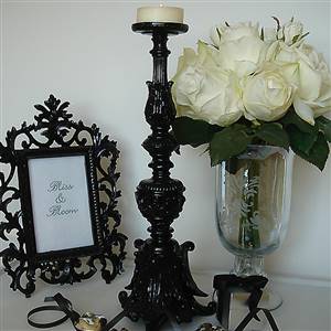 Black ornate candlestick