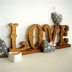 LOVE word on a stand