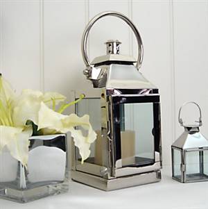 Nickel finish lantern