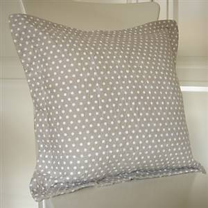 Taupe polka dot oxford cushion